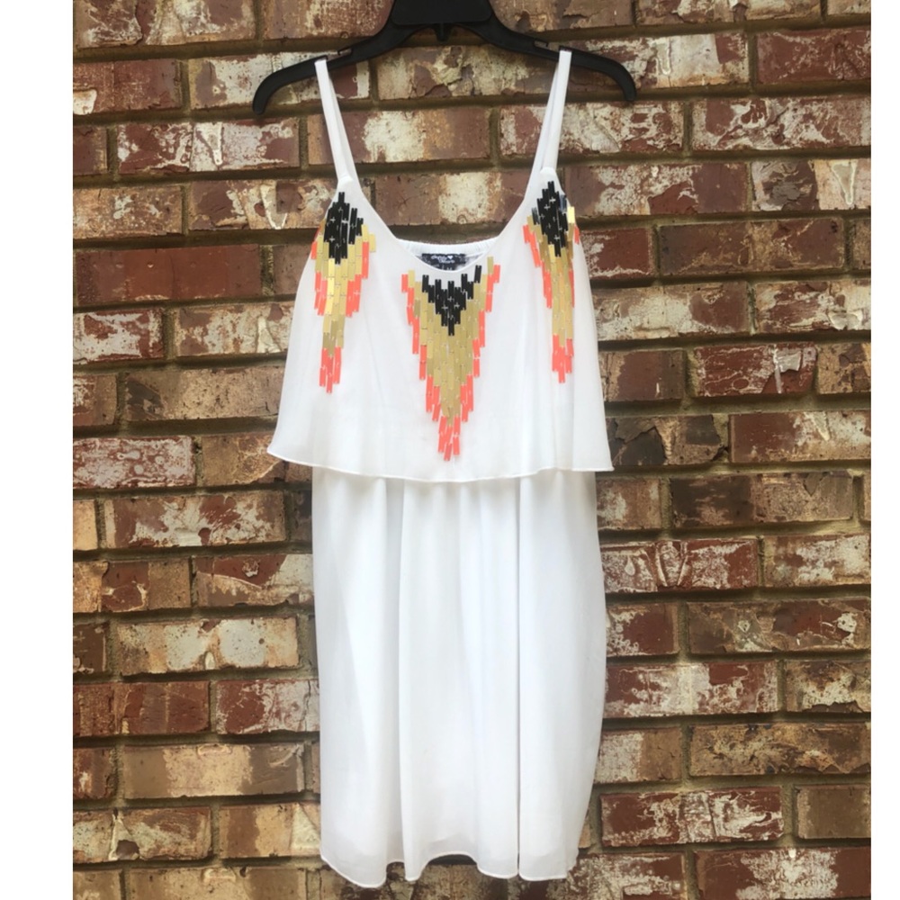 🌻 Aztec Print White Dress 🌻
